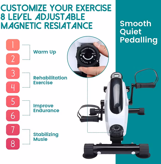 Mini bicicleta ergométrica estacionária magnética com pedal exercitador